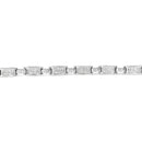 14K White Gold 2.0 Cttw Princess Cut Invisible Set Diamond Rectangular Link Bracelet (I-J Color, I1-I2 Clarity) - 7.25"-4