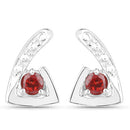 0.44 Carat Genuine Garnet .925 Sterling Silver Earrings-1