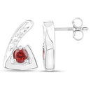 0.44 Carat Genuine Garnet .925 Sterling Silver Earrings-2
