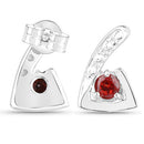 0.44 Carat Genuine Garnet .925 Sterling Silver Earrings-3