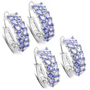 3.92 Carat Genuine Tanzanite .925 Sterling Silver Earrings-5