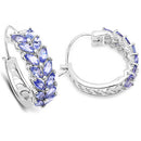 3.92 Carat Genuine Tanzanite .925 Sterling Silver Earrings-7