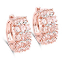 14K Rose Gold Plated 5.94 Carat Genuine Morganite and White Diamond .925 Sterling Silver Earrings-5