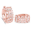 14K Rose Gold Plated 5.94 Carat Genuine Morganite and White Diamond .925 Sterling Silver Earrings-6