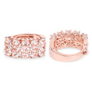 14K Rose Gold Plated 5.94 Carat Genuine Morganite and White Diamond .925 Sterling Silver Earrings-8