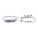 1.32 Carat Genuine Blue Sapphire .925 Sterling Silver Earrings-5
