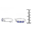 1.32 Carat Genuine Blue Sapphire .925 Sterling Silver Earrings-6