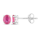 0.60 Carat Genuine Ruby 14K White Gold Earrings-2