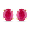 0.60 Carat Genuine Ruby 14K Yellow Gold Earrings-1