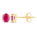 0.60 Carat Genuine Ruby 14K Yellow Gold Earrings-2
