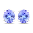 0.66 Carat Genuine Tanzanite .925 Sterling Silver Earrings-4