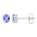 0.66 Carat Genuine Tanzanite .925 Sterling Silver Earrings-5