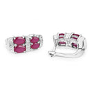 3.20 Carat Glass Filled Ruby .925 Sterling Silver Earrings-4