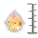 8.56 Carat Genuine Citrine and White Topaz .925 Sterling Silver Ring-3