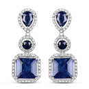 11.62 Carat Dyed Sapphire .925 Sterling Silver Earrings-5