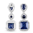 11.62 Carat Dyed Sapphire .925 Sterling Silver Earrings-7