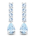 2.40 Carat Genuine Aquamarine .925 Sterling Silver Earrings-4