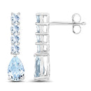 2.40 Carat Genuine Aquamarine .925 Sterling Silver Earrings-5