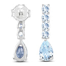 2.40 Carat Genuine Aquamarine .925 Sterling Silver Earrings-6