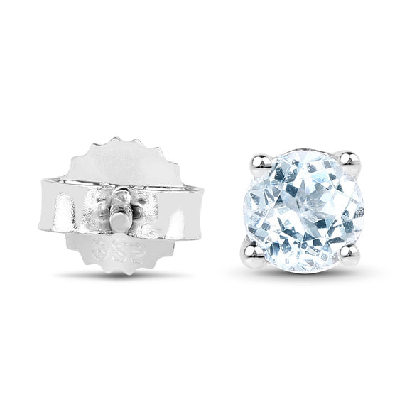 0.64 Carat Genuine Blue Topaz .925 Sterling Silver Earrings