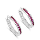 0.99 Carat Genuine Ruby .925 Sterling Silver Earrings-4