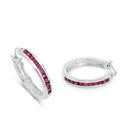 0.99 Carat Genuine Ruby .925 Sterling Silver Earrings-5