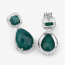 26.00 Carat Dyed Emerald .925 Sterling Silver Earrings-11