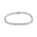 .925 Sterling Silver 1 cttw Brilliant Round-Cut Diamond "X" Link Bracelet (I-J Clarity, I2-I3 Color) - Size 7"-2
