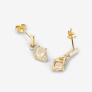 0.57 Carat Genuine Ethiopian Opal and White Diamond 14K Yellow Gold Earrings-11