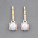 1.06 Carat Genuine Ethiopian Opal and White Diamond 10K Yellow Gold Earrings-8