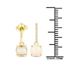 1.06 Carat Genuine Ethiopian Opal and White Diamond 10K Yellow Gold Earrings-7