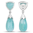35.10 Carat Genuine Amazonite .925 Sterling Silver Earrings-6
