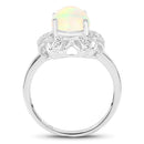 1.73 Carat Genuine Ethiopian Opal & White Topaz .925 Sterling Silver Ring-2