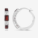 2.78 Carat Genuine Garnet and White Topaz .925 Sterling Silver Earrings-4