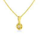 14K Yellow Gold Plated .925 Sterling Silver 1/2 Cttw Brilliant Round Cut Diamond Solitaire Milgrain 18" Pendant Necklace (K-L Color, I2-I3 Clarity)-7