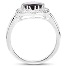 3.94 Carat Genuine Garnet & White Topaz .925 Sterling Silver Ring-2
