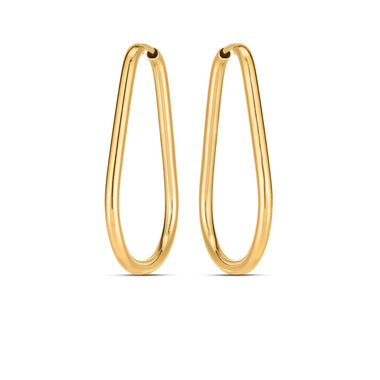 14k Yellow Gold Endless Pear Hoop Earrings - 0