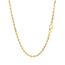 2.5mm 14k Yellow Gold Solid Diamond Cut Rope Chain-3