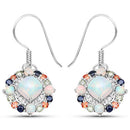 4.73 Carat Genuine Multi Stone .925 Sterling Silver Earrings-4