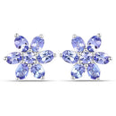 2.24 Carat Genuine Tanzanite .925 Sterling Silver Earrings-2