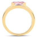 14K Yellow Gold Plated 2.40 Carat Genuine Kunzite .925 Sterling Silver Ring-2