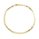 14k Two-Tone Gold Fancy Bar Style Men's Bracelet with Curved Connectors-2