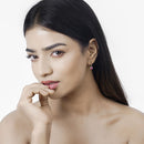 0.70 Carat Genuine Ruby and White Diamond 14K Yellow Gold Earrings-13