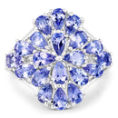 4.20 Carat Genuine Tanzanite .925 Sterling Silver Ring-3