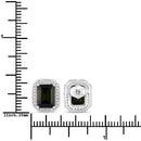 3.57 Carat Genuine Green Tourmaline and White Diamond 14K White Gold Earrings-7