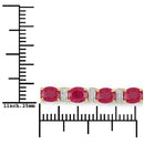 7.76 Carat Genuine Ruby and White Diamond 14K Yellow Gold Bracelet-3