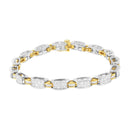14K Two-Tone Gold Princess and Baguette-Cut Diamond Link Bracelet (3.00 cttw, H-I Color, SI1-SI2 Clarity)-2