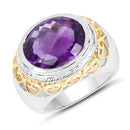 6.92 Carat Genuine Amethyst .925 Sterling Silver Ring-1