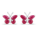 0.63 Carat Genuine Ruby .925 Sterling Silver Earrings-1