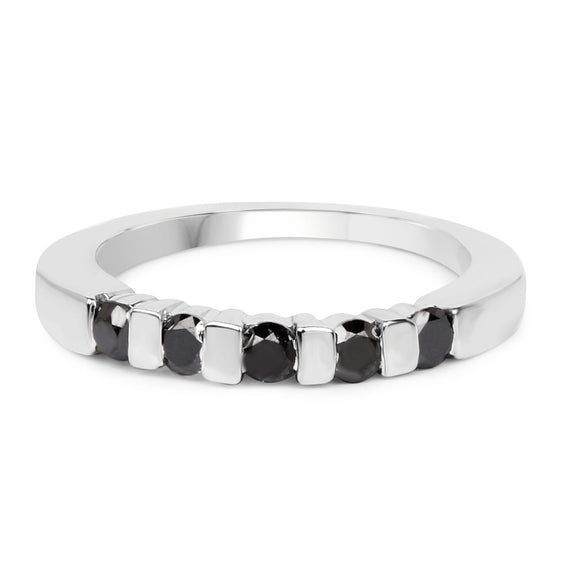 0.50 Carat Genuine Black Diamond .925 Sterling Silver Ring